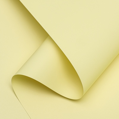 Плёнка матовая для цветов и букетов, 0.5×10 м 65 мкм, пастельная серия, жёлтый - сливочное масло