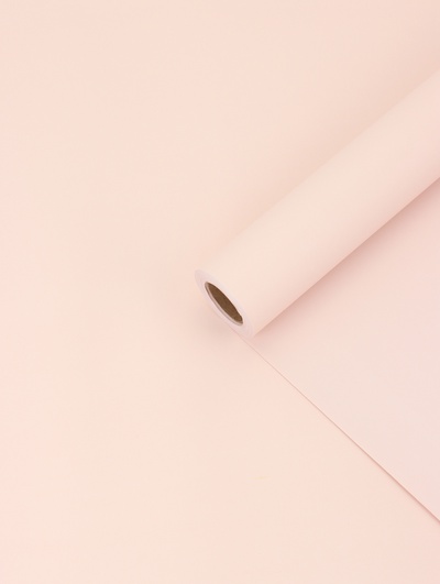 Плёнка матовая для цветов и букетов, двухсторонняя, пастельная серия, 65 мкм, розовый, 0.5×10 м