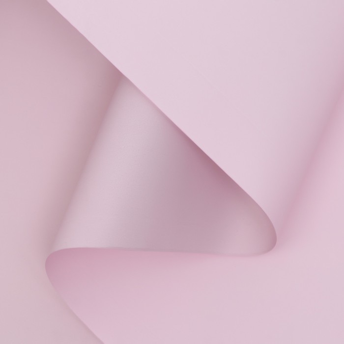 Плёнка матовая для цветов и букетов, двухсторонняя, пастельная серия, 65 мкм, розовый, 0.5×10 м - Фото 1