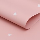 Плёнка в листах для цветов и декора, 58×58±5% см, «Сердечки», нежно - персиковая, 65 мкм - Фото 2