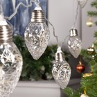 УЦЕНКА Гирлянда «Нить», 3 м, с насадками «Лампочки шишки», IP20, 80 LED, 12 В, прозрачная нить, свечение тёплое белое - Фото 7