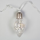 УЦЕНКА Гирлянда «Нить», 3 м, с насадками «Лампочки шишки», IP20, 80 LED, 12 В, прозрачная нить, свечение тёплое белое - Фото 9