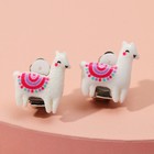 Клипсы детские "Выбражулька" ламы, цвет бело-розовый - фото 11663744