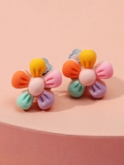 Серьги-клипсы детские Выбражулька «Цветочек пятилистник», цветные - Фото 6