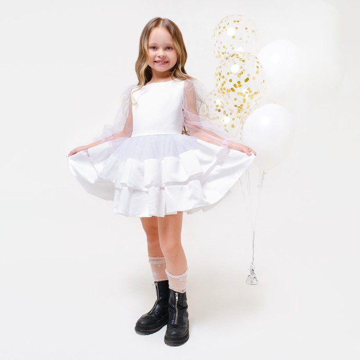 Платье нарядное детское KAFTAN, рост 86-92 см (28), белый - Фото 1