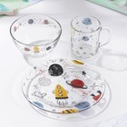 Набор детской посуды Доляна «Космос», 3 предмета: миска 450 мл, тарелка d=20 см, кружка 200 мл - фото 9837636