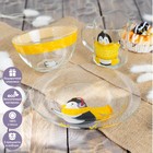 Набор детской посуды Доляна «Пингвинёнок», 3 предмета: миска 450 мл, тарелка d=20 см, кружка 200 мл - фото 301102599