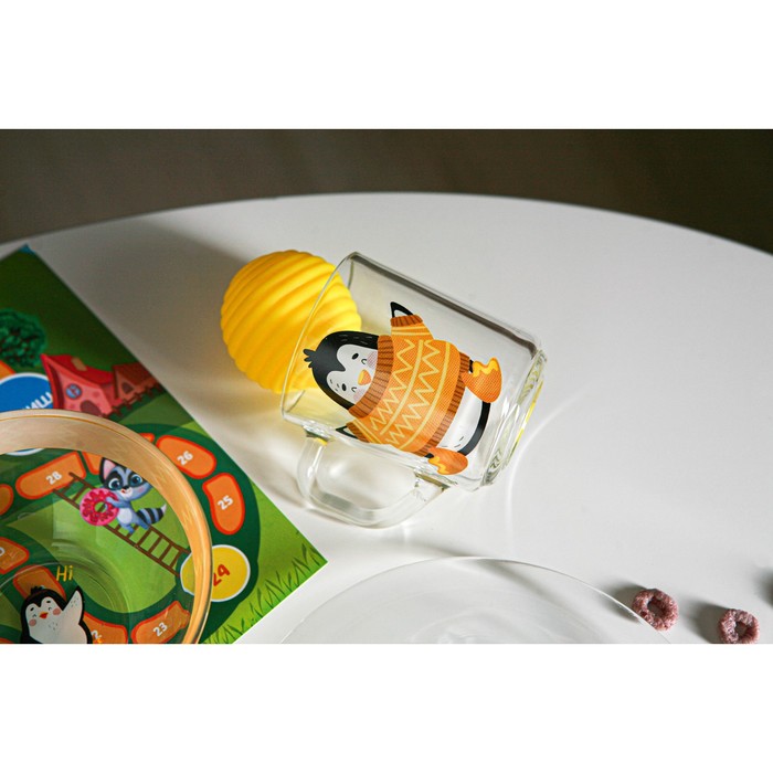 Набор детской посуды Доляна «Пингвинёнок», 3 предмета: миска 450 мл, тарелка d=20 см, кружка 200 мл - фото 1888210139