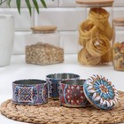 Банка для сыпучих продуктов «Трио Цветы», 16,8×8,5×8,5 см, 3 секции - фото 53926723