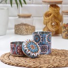 Банка для сыпучих продуктов «Трио Цветы», 16,8×8,5×8,5 см, 3 секции - фото 53926724