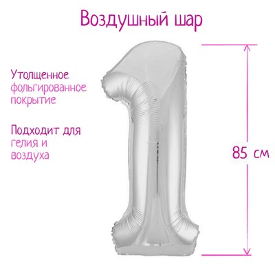Воздушный шар фольгированный 40" «Цифра 1»