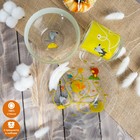 Набор детской посуды Доляна «Лесные забавы», 3 предмета: миска 450 мл, тарелка d=20 см, кружка 200 мл, стекло, прозрачный, жёлтый - Фото 2