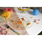 Набор детской посуды Доляна «Лесные забавы», 3 предмета: миска 450 мл, тарелка d=20 см, кружка 200 мл, стекло, прозрачный, жёлтый - Фото 9