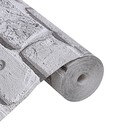 Бумажные обои «Кирпичи 301-017», 0.53×10.05 м, серый - Фото 3