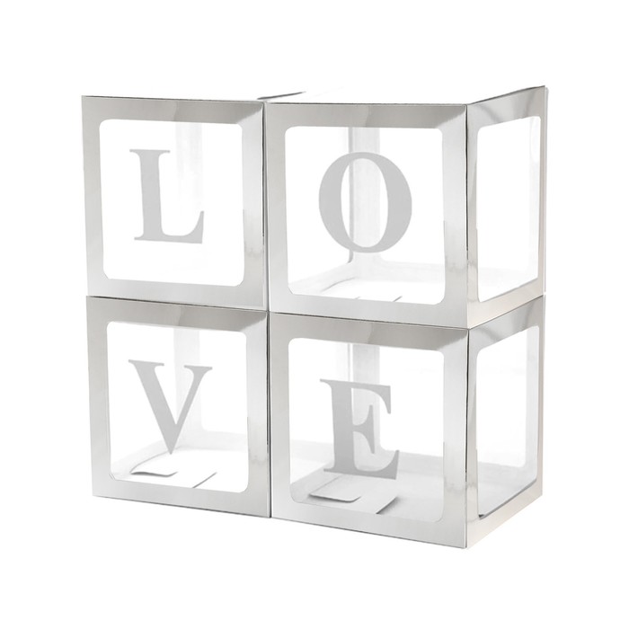 Коробка для шаров Love, 4 шт., 30×30×30 см - Фото 1