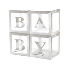 Набор коробок для воздушных шаров BABY, серебро, 30х30х30 см, 4 шт. - Фото 1