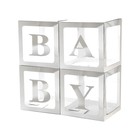 Набор коробок для воздушных шаров BABY, серебро, 30х30х30 см, 4 шт. - Фото 2