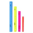 Набор 4 линейки Calligrata "Neon", 15, 20, 25 и 30 см, непрозрачная, европодвес, микс - фото 9468743