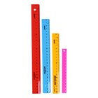 Набор 4 линейки Calligrata "Neon", 15, 20, 25 и 30 см, непрозрачная, европодвес, микс - фото 7697709