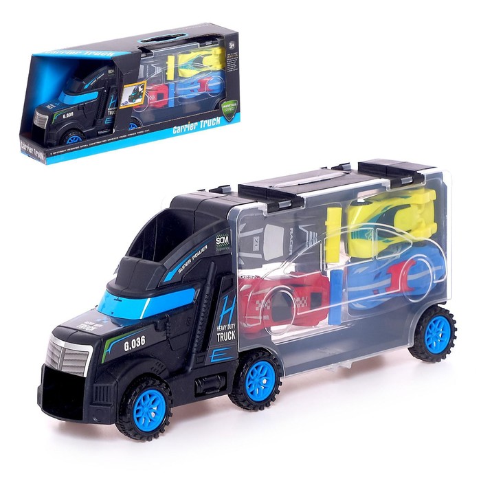 УЦЕНКА Гараж «Грузовик-перевозчик», 4 машинки в комплекте - Фото 1