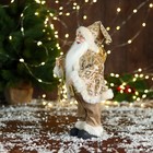 Дед Мороз "В золотой шубе, с ремешком, и подарками" 30х16 см - Фото 2