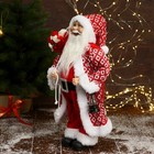 Дед Мороз "В колпачке и шубе ромбик, с фонариком и подарками" 45х23 см - Фото 2