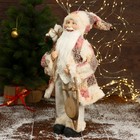 Дед Мороз "В клетчатой  шубе, кофте ромбик, с подарками" 25х45 см - Фото 2