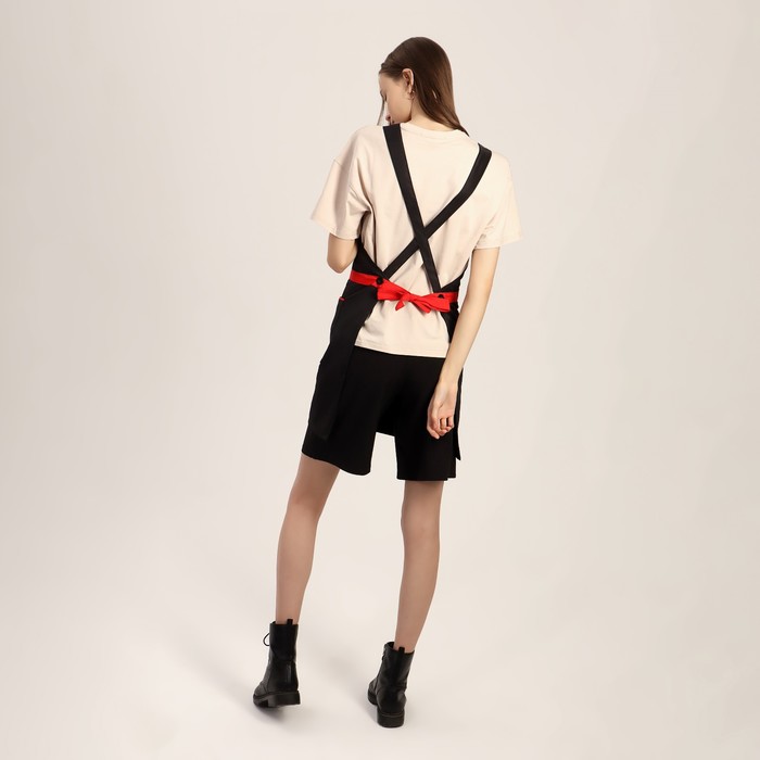 Фартук для мастера, цвет чёрный/красный 25081