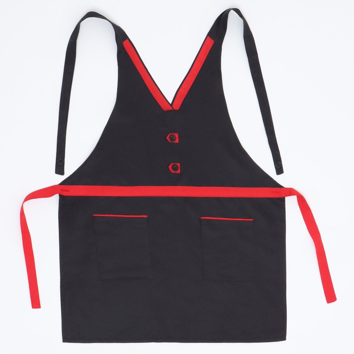 Фартук для мастера, цвет чёрный/красный 25081