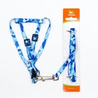 Комплект "Камуфляж", ширина 1 см,шлейка 21-35 см,поводок 120 см,капрон,капрон, сине-голубой - Фото 7