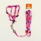 Комплект «Камуфляж», капрон, ширина 1 см, шлейка 21-35 см, поводок 120 см, капрон, розово-фиолетовый - Фото 6