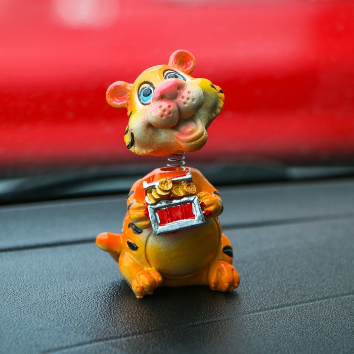 Игрушка на панель авто, тигр качающий головой, Т10 - Фото 1