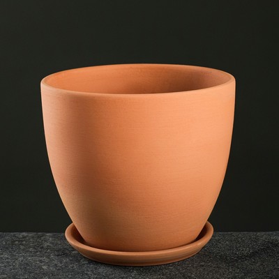 Горшок для цветов «Терра», 1.4 л, d=15 см, h=13 см, керамика, с поддоном, цвет терракот