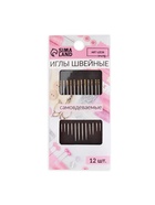 Иглы швейные Арт Узор, с золотым ушком, самовдеваемые, d=0.78 мм, 3.5-4.2 см, набор 12 шт. - Фото 5