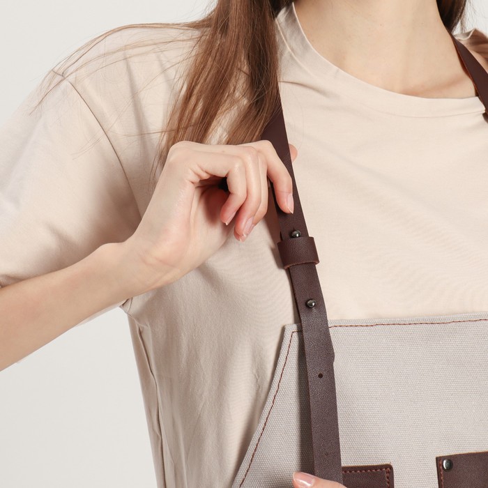 Фартук для мастера, цвет серый/коричневый 25093