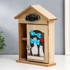 Ключница дерево 4 крючка и полочка "Барашки" 26х21х6 см - фото 43717198