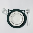 Салфетка сервировочная на стол Доляна «Котя», d=29 см, цвет зелёный - фото 321308780