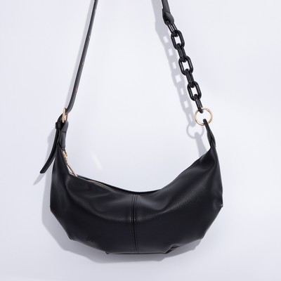 Сумка - мешок женская на молнии, 33×5×16 см, чёрная