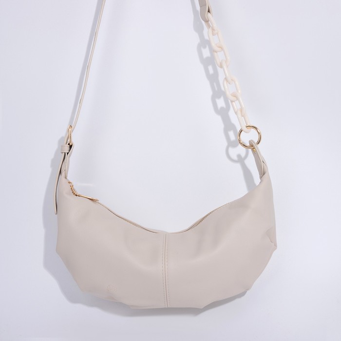 Сумка женская на молнии, цвет молочный - Фото 1