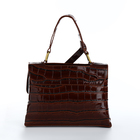 Сумка-мессенджер на клапане, длинный ремень, цвет коричневый - фото 24116168