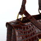 Сумка-мессенджер на клапане, длинный ремень, цвет коричневый - фото 24116170