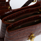 Сумка-мессенджер на клапане, длинный ремень, цвет коричневый - фото 24116171