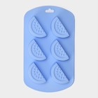 Форма для выпечки Доляна «Арбузные дольки», силикон, 19×11×1.5 см, 6 ячеек (4×2.5 см), МИКС - Фото 3