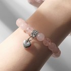 Браслет «Кварц розовый», шар №8, с подвеской сердце, 18 размер - Фото 5