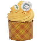 Форма бумажная для кекса, маффинов и кулича "Оранжевая клетка" 60х45мм, МИКС 7530593