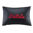 Подушка Aura XPA-20BL с логотипом, 37х25х13см, экокожа черный, 1 шт. - фото 297282202