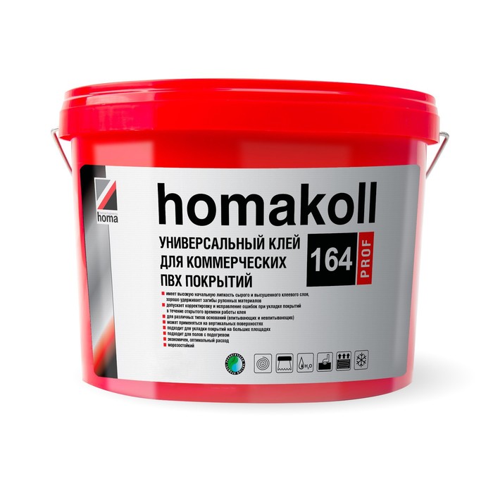 Клей Homakoll 164 Prof для коммерческих ПВХ покрытий, 300-350гр/м2, 1,3 кг