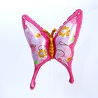 Шар фольгированный 32" «Розовая бабочка», фигура - фото 9559320