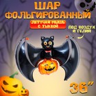 Воздушный шар фольгированный 36" «Летучая мышь с тыквой», фигура - Фото 1