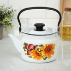 Чайник, 2 л, эмалированная сталь, деколь МИКС, белый - Фото 8